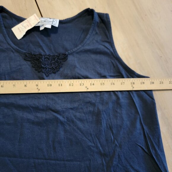 NWT Vintage Stratosphere Barbara Moss Preshrunk Cotton‎ Black Tank Top  OSFA NEW - Picture 8 of 9